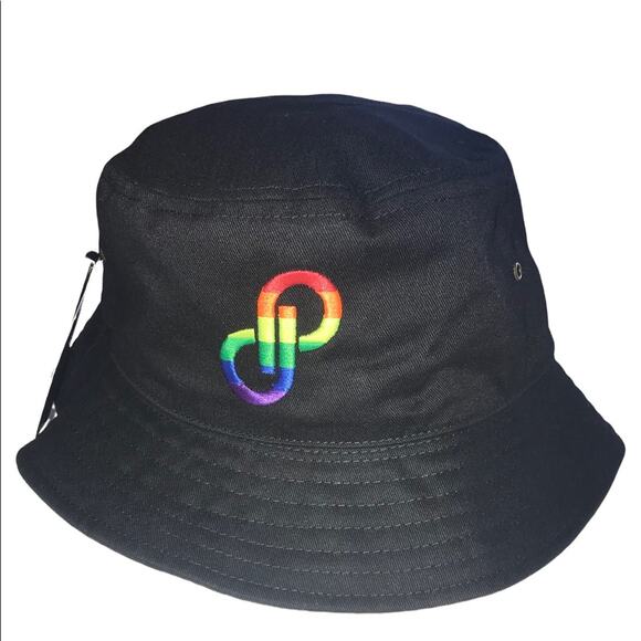 Celebrating Pride Poshmark Logo Black Multicolor Pride  Bucket Hat One Size - Picture 1 of 3